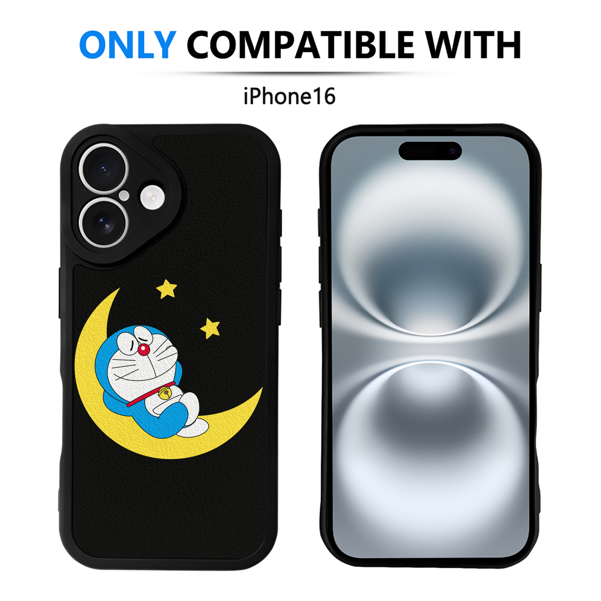 （画像用） ドラえもん Doraemon 【iPhone 16シリーズ対応】シリコンスマホケース（レザー調） 材質：シリコン